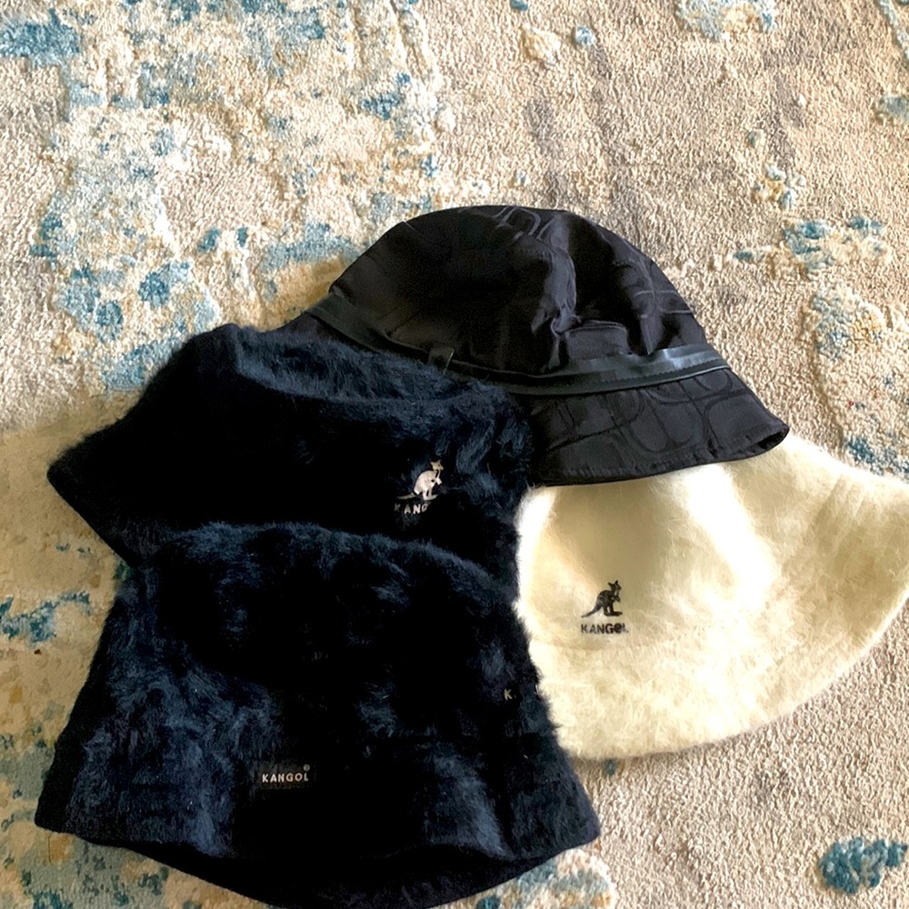 3 Large Kangol Hats and 1 Express Bucket hat bundle